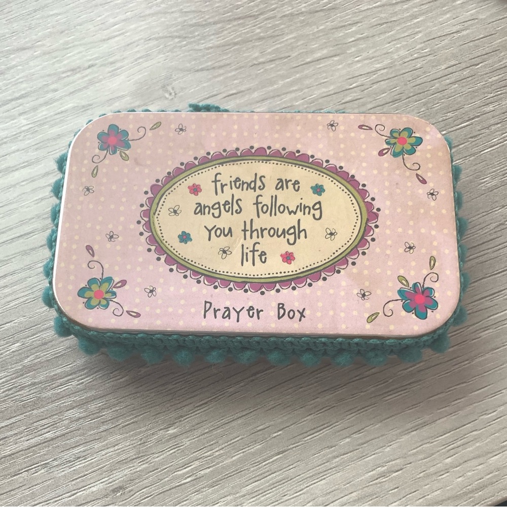 Natural Life Tin Prayer Box with paper and pencil